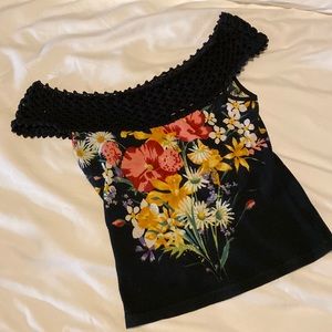 Blumarine off the shoulder crocheted crop top